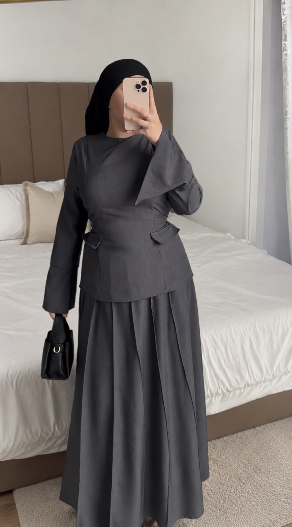 Ensemble Elyana gris cintré